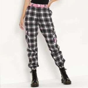 Blackmilk Tartan Heart Cargo Pants AUS 18 US 14 16